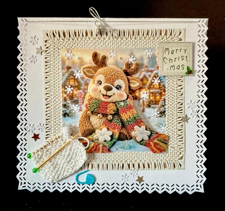 Knitted Reindeer 2 - Decoupage by Cynthia Massey