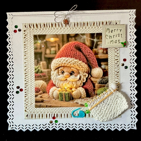 Knitted Santa - Decoupage by Cynthia Massey