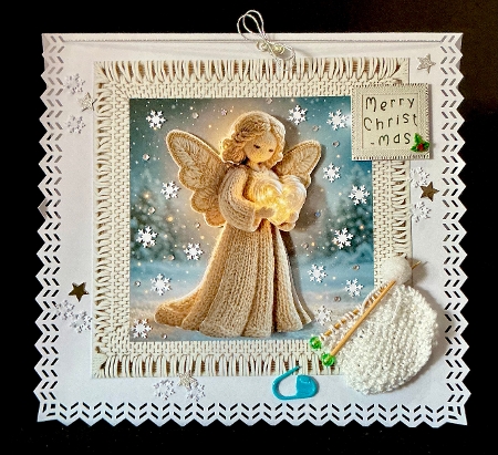 Knitted Angel - Decoupage by Cynthia Massey