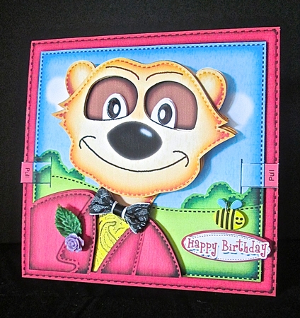 3D Meerkat Animated Moveable Wobble Head Card Kit by Cynthia Massey