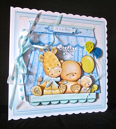 Baby Boy Nursery Window Shelf 8x8 Mini Kit & Decoupage by Cynthia Massey