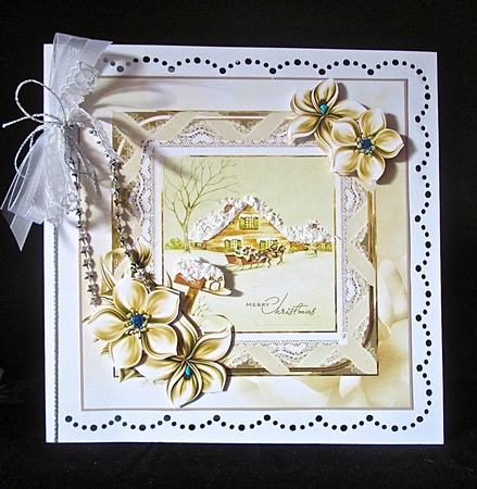 Sleigh Ride Through the Snow 7x7 Card by Cynthia Massey
