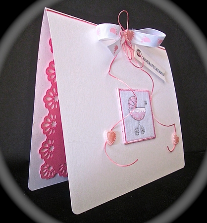 Its A Girl Pop Up Card by Cynthia Massey