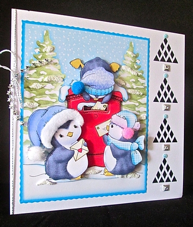 PENGUINS CHRISTMAS POST 7.5 Decoupage Mini Kit by Cynthia Massey