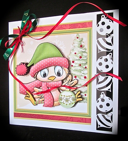 ROBINS BAUBLE Christmas 8x8 Decoupage Mini Kit by Cynthia Massey