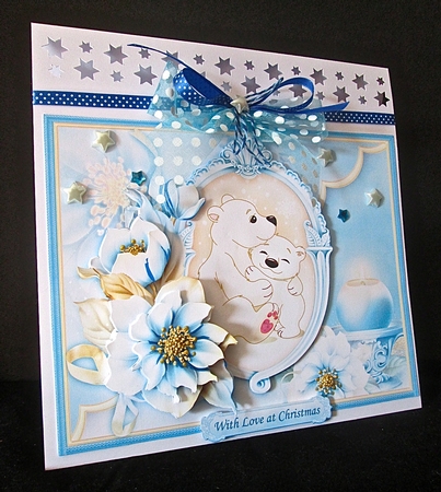 CHRISTMAS FROSTED FLORALS & POLAR BEARS 8x8 Decoupage Mini Kit by Cynthia Massey