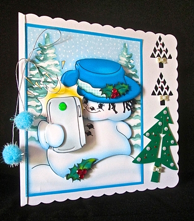 SELFIE SNOWMAN 7.5 Christmas Decoupage Mini Kit by Cynthia Massey
