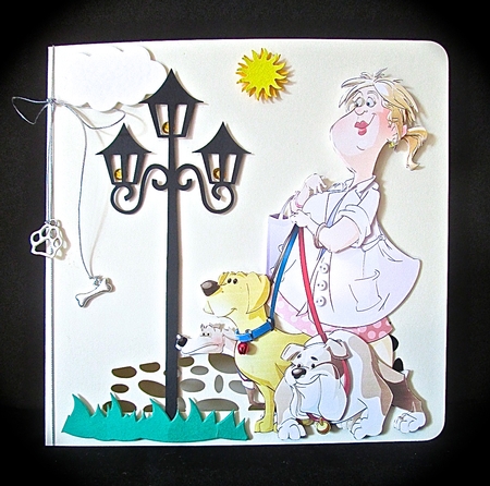 Dog Walker Dudess Decoupage Sheet by Cynthia Massey