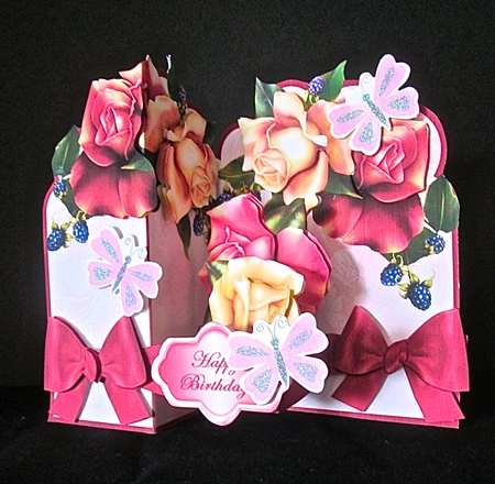 Z Fold Pop-up    Autumn Roses by Cynthia Massey