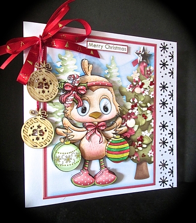 CHRISTMAS ROBIN DRESSING TREE 7.5 Decoupage & Insert Kit by Cynthia Massey