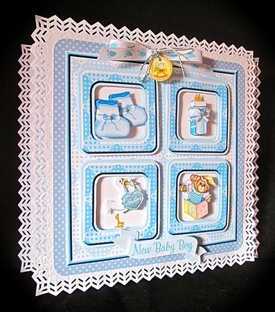 Baby Boy Frame Card by Cynthia Massey