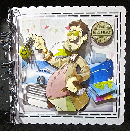 Car Dealer Dude 2 8x8 Quick Card by Cynthia Massey