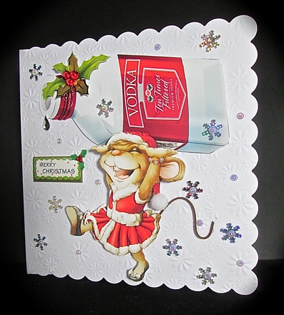 Mrs Christmas Vodka Mouse Decoupage Sheet by Cynthia Massey