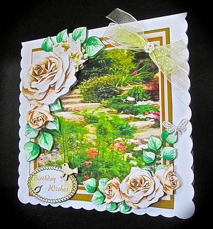 Stunning Gold Roses and Stepping Stones  by Cynthia Massey