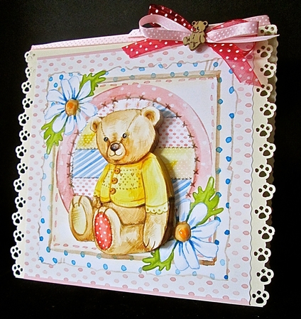 Flower teddy bear by Cynthia Massey