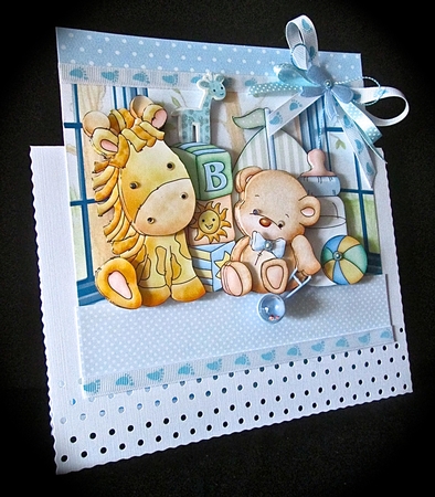 BABY BOY SHELF 8x8 Decoupage & Insert Mini Kit by Cynthia Massey