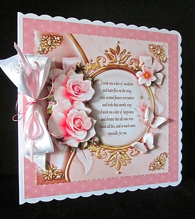 Soft Pink Roses with Verse for All Occasions Card Mini Kit by Cynthia Massey