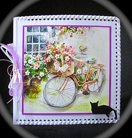 Vintage Bicycle and Flower Basket by Cynthia Massey