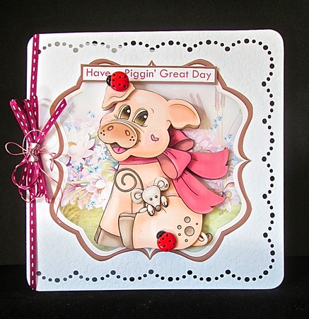 HAVE A PIGGIN GREAT DAY 8x8 Decoupage & Insert Mini Kit by Cynthia Massey