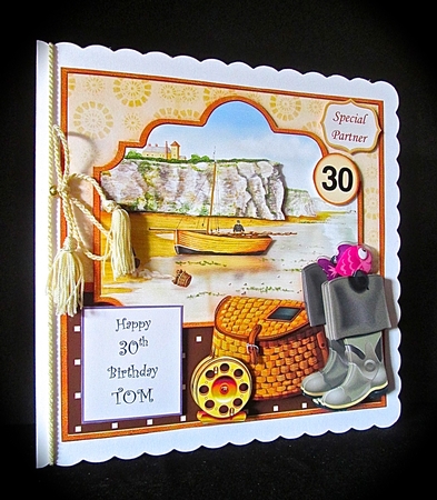 FISHERMEN 8x8 Decoupage Insert & Ages Mini Kit by Cynthia Massey