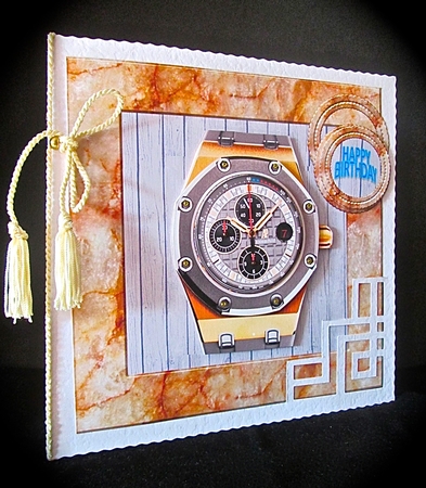 Watch in a marble frame by Cynthia Massey
