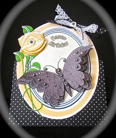 Black butterfly with graduated layers by Cynthia Massey