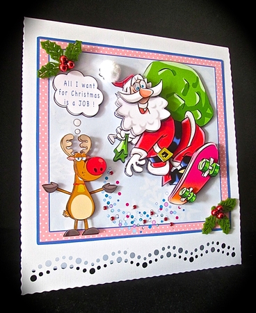 All I want for Christmas is a JOB - decoupage by Cynthia Massey