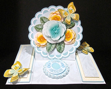 Centre Panel Easel Roses and butterflies NEW by Cynthia Massey