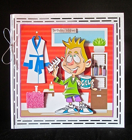 Hair Gel Boy - decoupage by Cynthia Massey