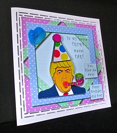 In My House Trump means Fart - decoupage by Cynthia Massey