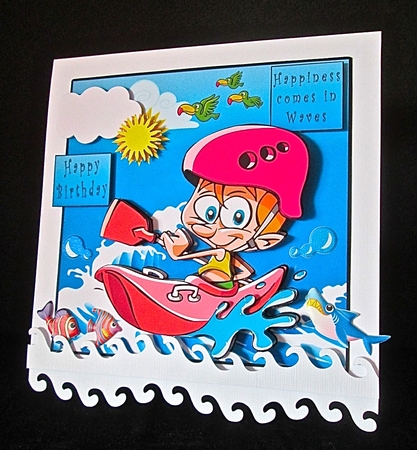 Happiness Comes In Waves - Decoupage by Cynthia Massey