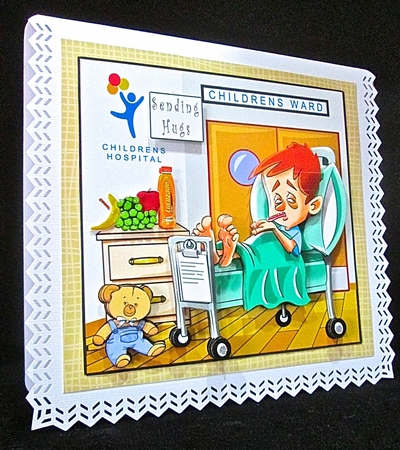 Sending Hugs Get Well Boy - Decoupage by Cynthia Massey