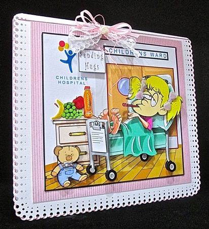 Sending Hugs Get Well Girl - Decoupage by Cynthia Massey