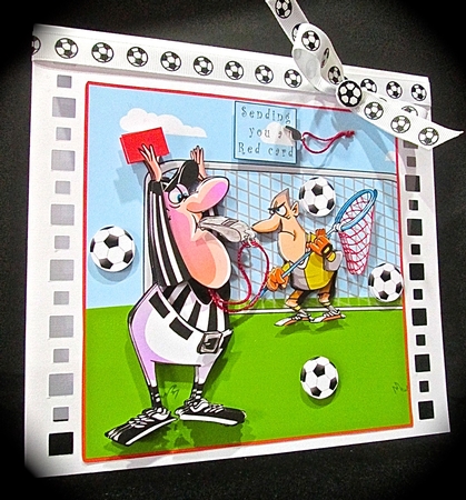 Sending You The Red Card - Decoupage by Cynthia Massey