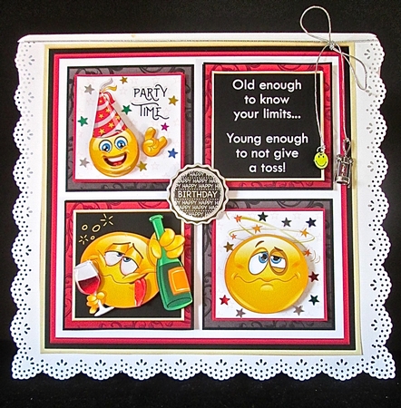 THE WINE DRINKER Humorous 7.5 Quick Card Decoupage & Insert Mini Kit by Cynthia Massey