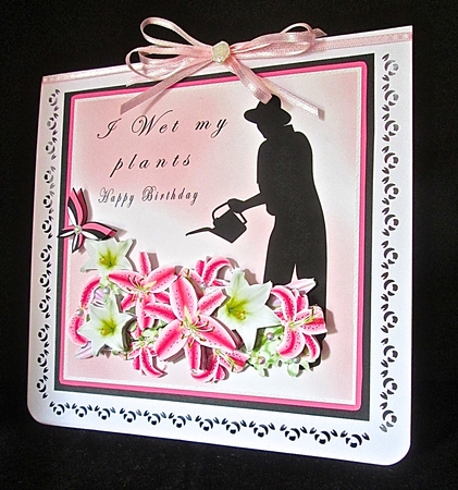 I Wet My Plants - Decoupage by Cynthia Massey