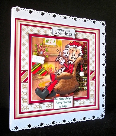 GUS NAUGHTY LIST 7.5 Humorous Christmas Decoupage & Insert Mini Kit by Cynthia Massey