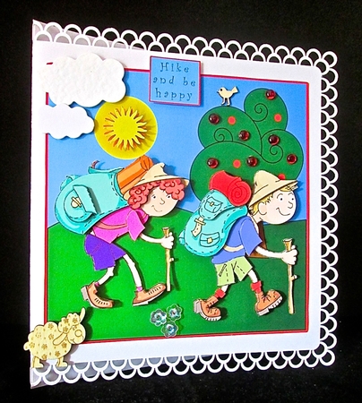 Hike And Be Happy - Decoupage by Cynthia Massey