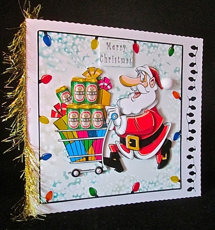 Beer Santa - Decoupage by Cynthia Massey