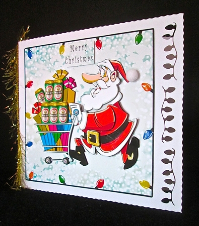Beer Santa - Decoupage by Cynthia Massey