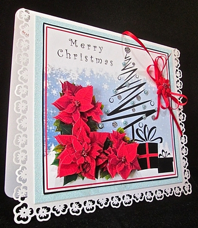 Poinsettia & Modern Tree - Decoupage by Cynthia Massey