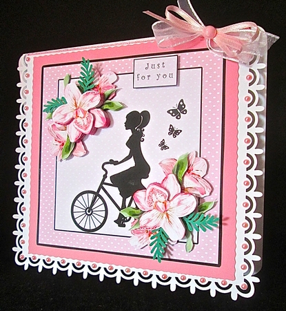 Girl on Bike - Decoupage by Cynthia Massey