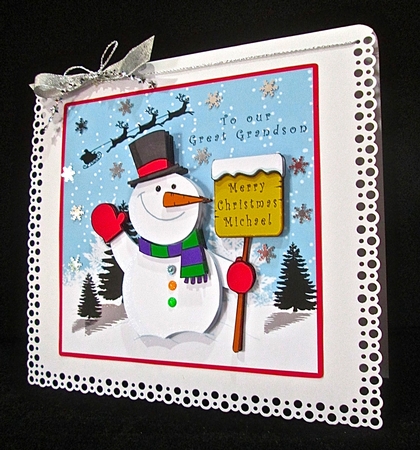 Happy Smiling Snowman - Decoupage by Cynthia Massey
