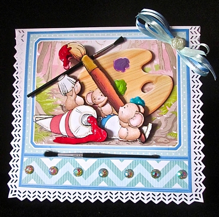 MODERN ART MICE 7.5 Decoupage & Insert Mini Kit by Cynthia Massey