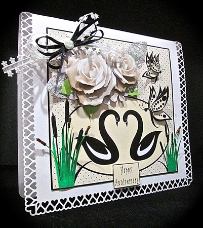 Swans Anniversary Or Birthday - Decoupage by Cynthia Massey