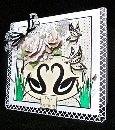 Swans Anniversary Or Birthday - Decoupage by Cynthia Massey