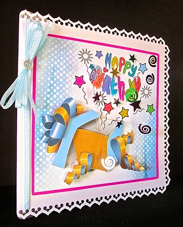 Beautiful boxed birthday message - Decoupage by Cynthia Massey