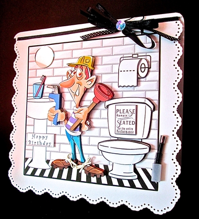 Plumber A Job Well Done - Decoupage by Cynthia Massey