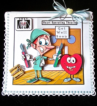 Heart Surgery Get Well Soon or Thank You - Decoupage by Cynthia Massey
