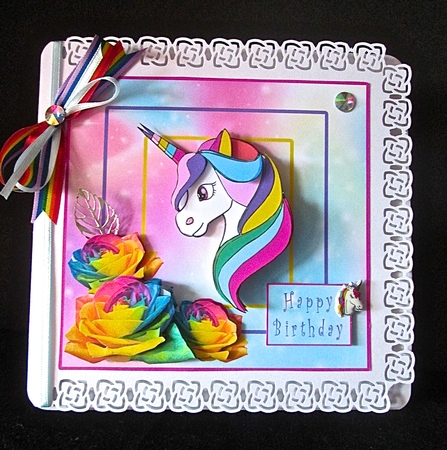 Unicorn Roses - Decoupage by Cynthia Massey